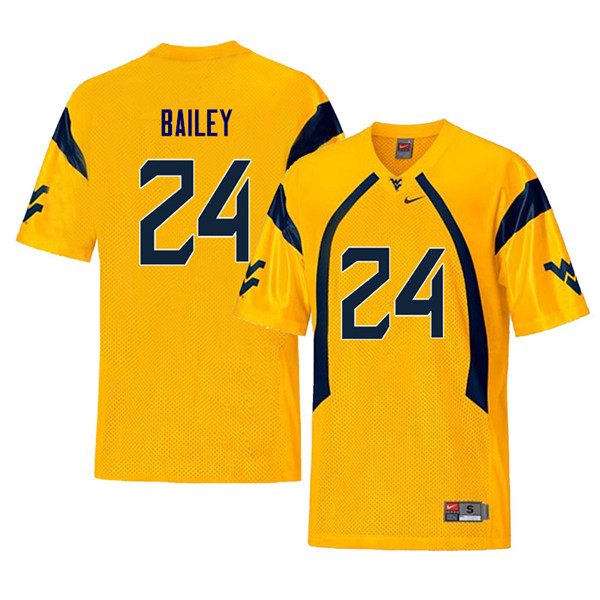 Men #24 Hakeem Bailey West Virginia Mountaineers Retro College Football Jerseys Sale-Yellow - Click Image to Close